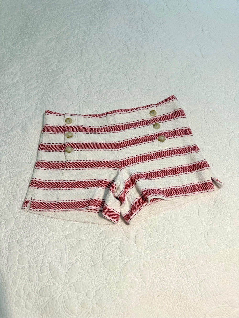 The Loft Riviera Shorts size 4-6 small red and white preppy stripe nautical